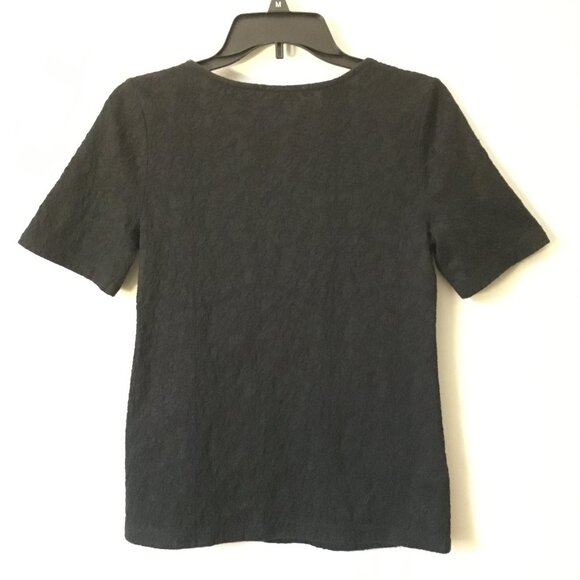 LOFT Witchy Black Cotton Lace Short Sleeve Top - Picture 4 of 15